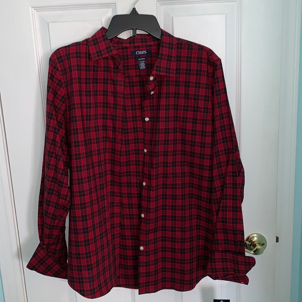 Red Chaps plaid shirt